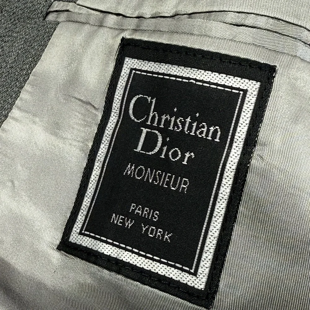 Vintage Christian Dior Suit Jacket Sport Coat Mens 44L Wool Ventless‎ USA Union